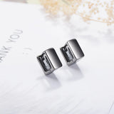 925 Silver Square Hoop Earrings For Women