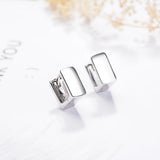 925 Silver Square Hoop Earrings For Women
