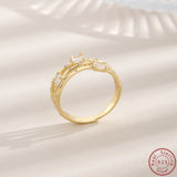 925 Sterling Silver Three Layer Zircon Ring Advanced Sense Ring
