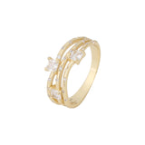 925 Sterling Silver Three Layer Zircon Ring Advanced Sense Ring