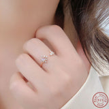 Butterfly Moonlight Stone Open Ring 925 Sterling Silver