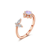 Butterfly Moonlight Stone Open Ring 925 Sterling Silver