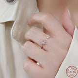 Butterfly Moonlight Stone Open Ring 925 Sterling Silver