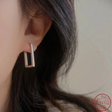 Japan Korea 925 Silver Cubic Earrings Wedding Jewelry