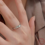Japanese & Korean 925 Sterling Silver Irregular Opening Ring