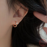 925 Silver Rose Zircon Earrings for Women Wedding Jewelry Gift