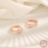 925 Silver Rose Zircon Earrings for Women Wedding Jewelry Gift