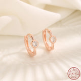 925 Silver Rose Zircon Earrings for Women Wedding Jewelry Gift