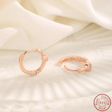 925 Silver Rose Zircon Earrings for Women Wedding Jewelry Gift