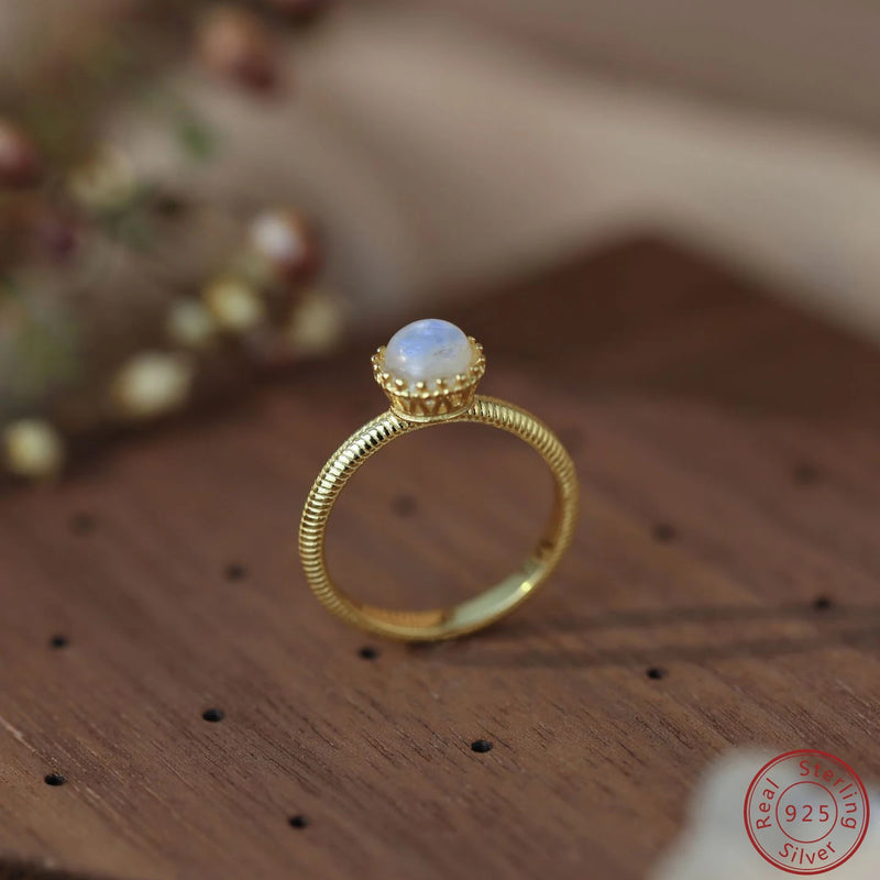Moonstone Ring for Women 925 Silver - Elegant Handcrafted Jewelry