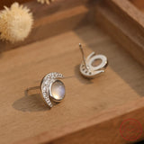 Moonstone Sterling Silver Earrings Women's Jewelry