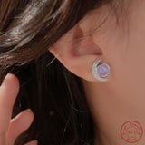 Moonstone Sterling Silver Earrings Women's Jewelry