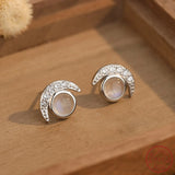 Moonstone Sterling Silver Earrings Women's Jewelry