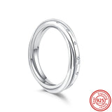 925 Silver Eternal Love Wave Heart Zircon Ring