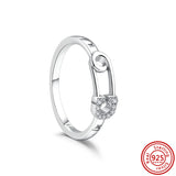 925 Silver Eternal Love Wave Heart Zircon Ring