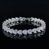 Heart Silver Bracelet Bangle for Women Wedding Bride Gift