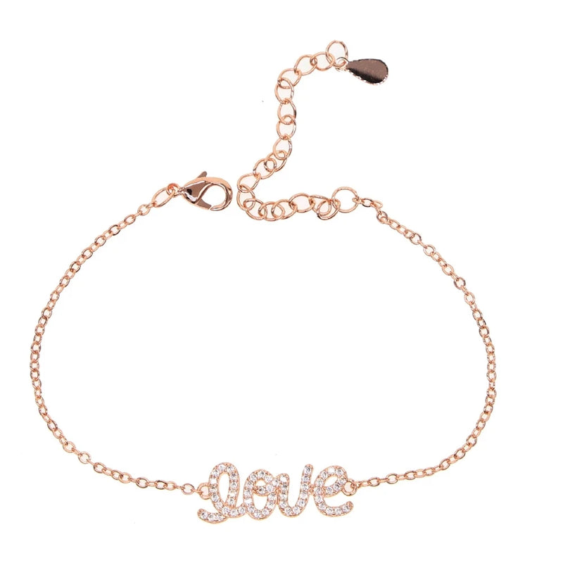 Lovely GIRL CZ Crystal Charm Bracelet - Wedding Gift
