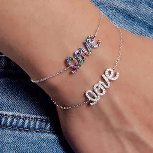 Lovely GIRL CZ Crystal Charm Bracelet - Wedding Gift