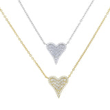 Micro Pave CZ Heart Pendant Necklace
