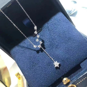 Big Dipper Pendant Necklace Tassel Star Necklace 925 Silver Women's Jewelry