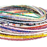 Boho 2mm Crystal Quartz Necklace Bracelet Chain Ladies Jewelry