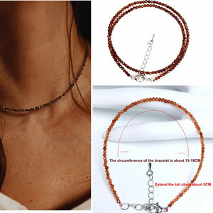 Boho 2mm Crystal Quartz Necklace Bracelet Chain Ladies Jewelry
