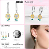 925 Silver Daisy Heart Butterfly Drop Earrings