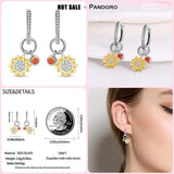 925 Silver Daisy Heart Butterfly Drop Earrings