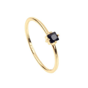 Stone Women Engagement Ring 925 Silver Dainty Stacking Single Stone