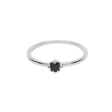 Stone Women Engagement Ring 925 Silver Dainty Stacking Single Stone
