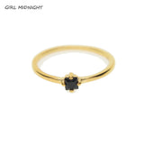 Stone Women Engagement Ring 925 Silver Dainty Stacking Single Stone