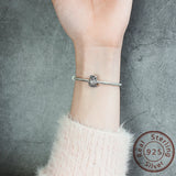 DIY Zircon Owl Bead Bracelet 925 Sterling Silver Jewelry