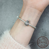 DIY Zircon Owl Bead Bracelet 925 Sterling Silver Jewelry