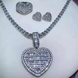 Heart Shaped CZ Necklace Top Sparking Cubic Zirconia Women Gift