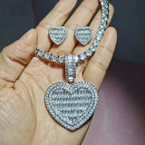 Heart Shaped CZ Necklace Top Sparking Cubic Zirconia Women Gift