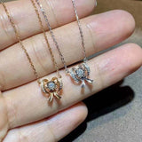 Bow Necklace AAAA Zircon Party Jewelry for Women