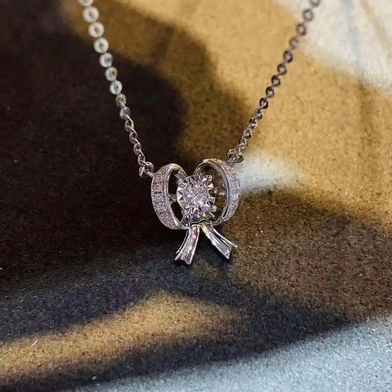 Bow Necklace AAAA Zircon Party Jewelry for Women