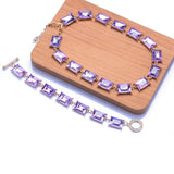 Purple Yellow Glass Crystal Bracelets Boho Statement Jewelry Women