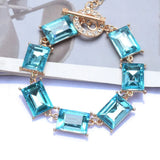 Purple Yellow Glass Crystal Bracelets Boho Statement Jewelry Women