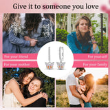 925 Silver Zircon Butterfly Hoop Earrings Wedding Party Gift