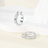 925 Silver Zircon Butterfly Hoop Earrings Wedding Party Gift