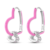 925 Silver Zircon Butterfly Hoop Earrings Wedding Party Gift