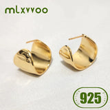 Chunky Studs Earrings Stainless Steel Bijoux Jewelry Metal 18 K