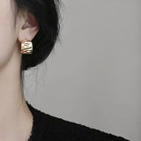 Chunky Studs Earrings Stainless Steel Bijoux Jewelry Metal 18 K