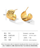 Chunky Studs Earrings Stainless Steel Bijoux Jewelry Metal 18 K