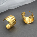 Chunky Studs Earrings Stainless Steel Bijoux Jewelry Metal 18 K