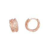 S925 Silver Geometric Earrings with Rose and Zircon for Daily or Dating