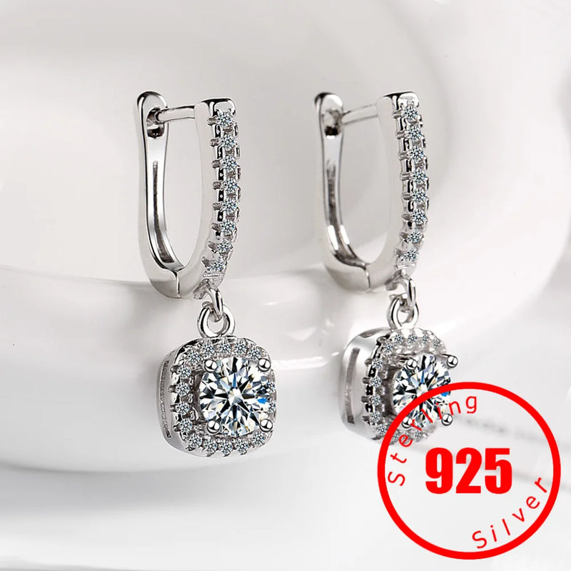 Square Shape Drop Earrings Bridal Wedding Jewelry Dangle Earring