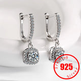 Square Shape Drop Earrings Bridal Wedding Jewelry Dangle Earring