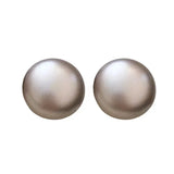 Matte Texture Half Round Bead Pearl Stud Earrings